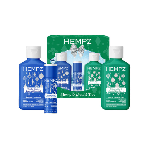 Merry & Bright Mini Moisturizing Holiday Body Lotions & Lip Balm Gift