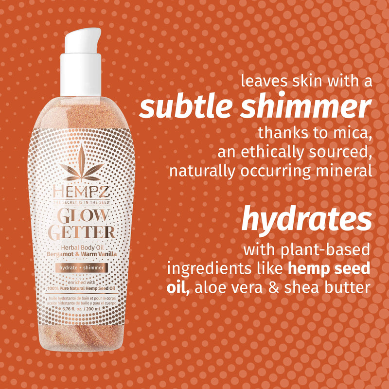 Glow Getter Oil leaves skin shimmering and hydrated