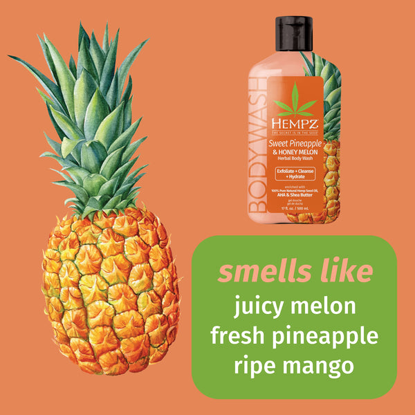 Hempz Sweet Pineapple Body Wash with juicy melon and ripe mango