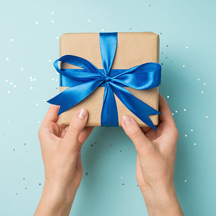 Gift Packaging with Blue Wrapper