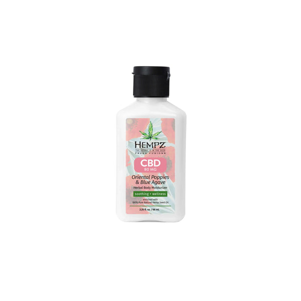 Hempz Travel-Size CBD Fresh Fusions Oriental Poppies & Blue Agave Herbal  Body Moisturizing Lotion