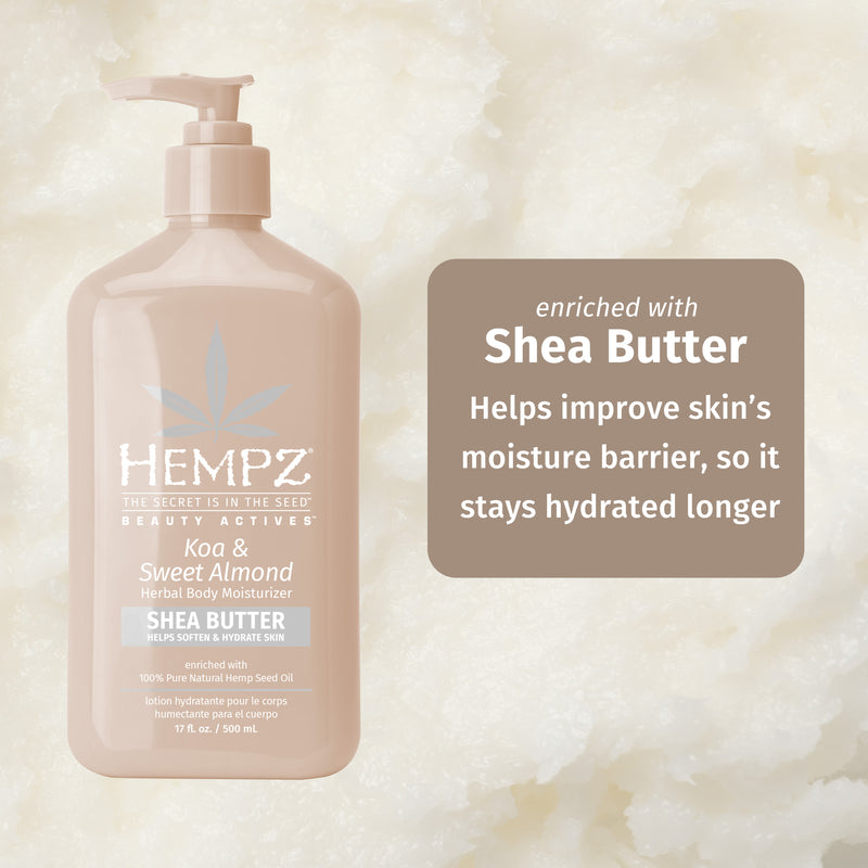 Hempz Koa & Sweet Almond Lotion with Hydrating Shea Butter