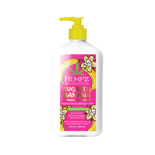 Hempz Sugared Banana & Vanilla Blossom Herbal Body Moisturizing Lotion for Dry Skin