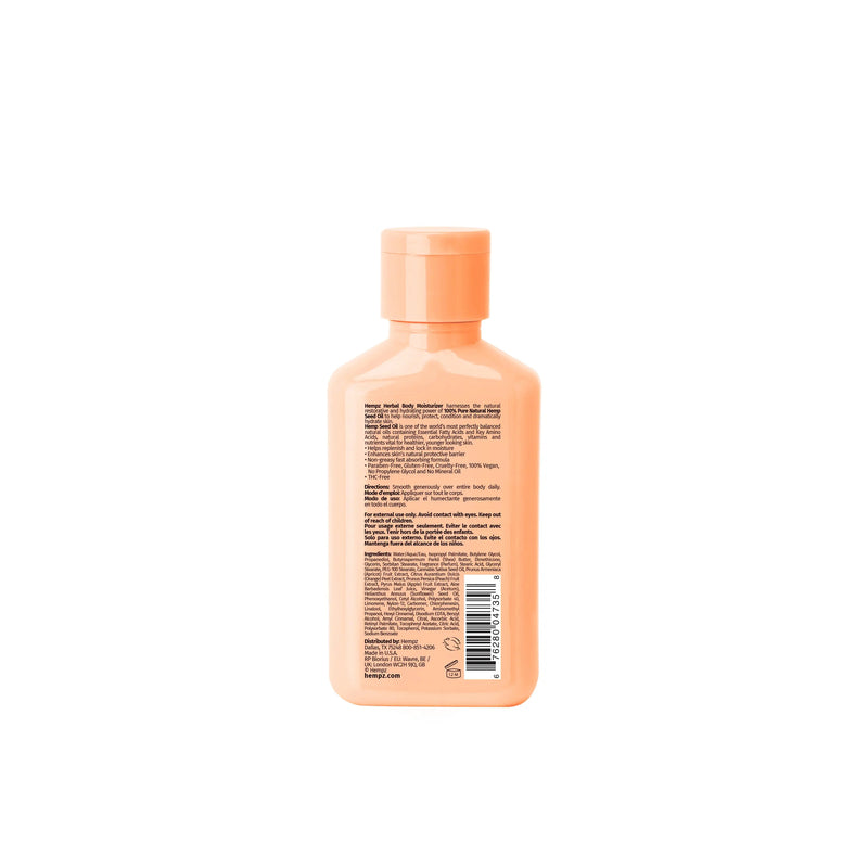 Hempz Travel-Size Apricot & Clementine Smoothing Herbal Body Moisturizing Lotion with Balancing Apple Cider Vinegar, back