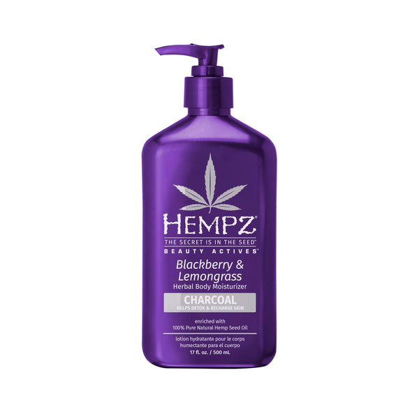 Hempz Blackberry & Lemongrass Herbal Body Moisturizing Lotion with Exfoliating Charcoal