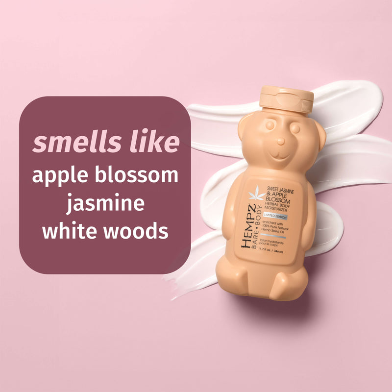 Bare Body Sweet Jasmine & Apple Blossom Herbal Body Moisturizing Lotion smells like apple blossom, jasmine & white woods