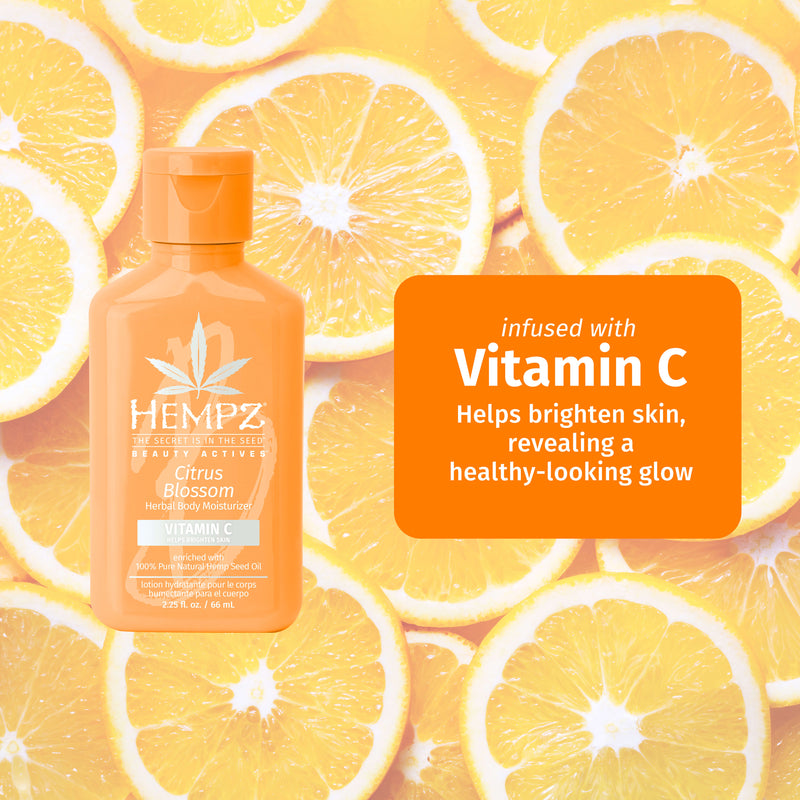 Hempz Citrus Blossom Lotion with Vitamin C for healthy-looking skin