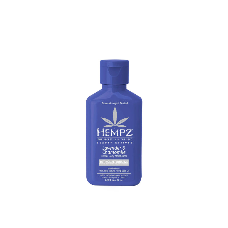 Hempz Travel-Size Beauty Actives Lavender & Chamomile Herbal Body Moisturizing Lotion with Retinol Alternative