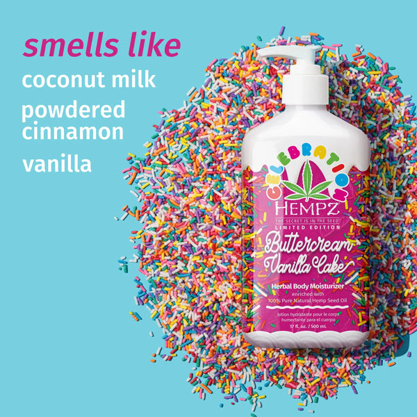 Hempz Celebration Buttercream Cake Herbal Body Moisturizing Lotion