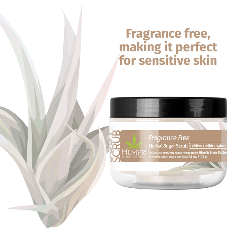 Hempz Fragrance-Free Herbal Body Scrub for sensitive skin