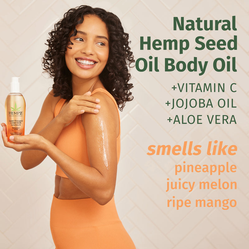 Hempz Sweet Pineapple & Honey Melon Herbal Body Oil fragrance notes 