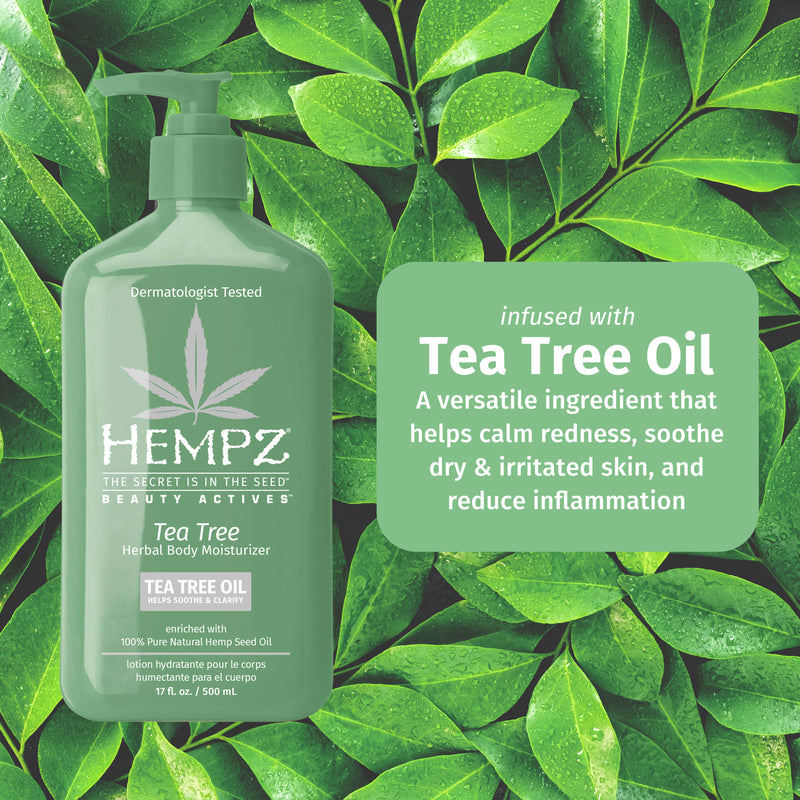 Hempz Beauty Actives Tea Tree Herbal Body Moisturizer with calming Tea Tree Oil