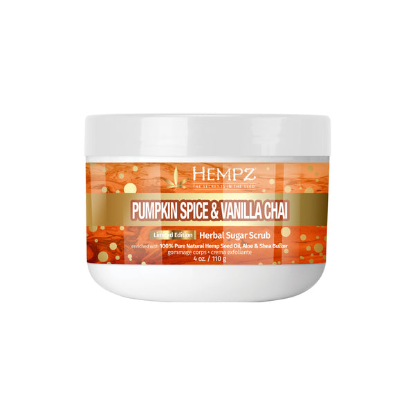Hempz Pumpkin Spice & Vanilla Chai Herbal Body Sugar Scrub, Front