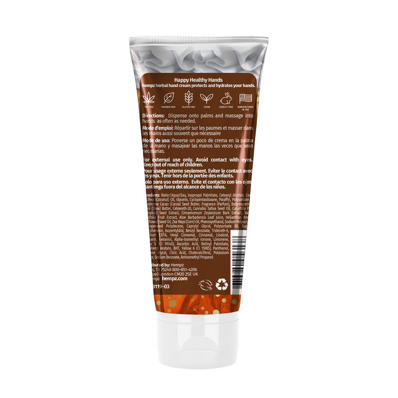 Hempz Pumpkin Spice & Vanilla Chai Herbal Hand Cream, Back