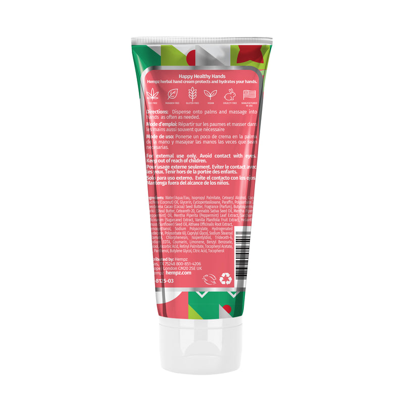 Hempz Crushed Peppermint Sugar Herbal Hand Cream for Dry Skin, back