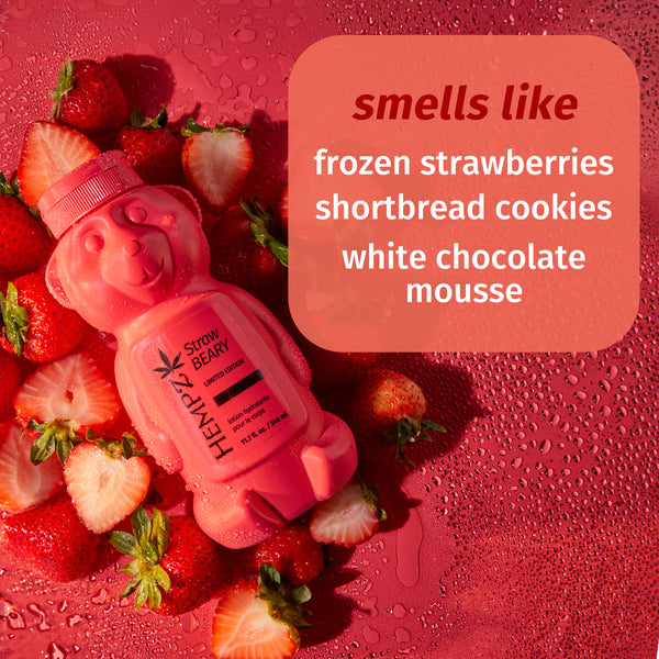 Hempz StrawBeary Lotion notes of frozen strawberries, shortbread cookies, white chocolate mousse