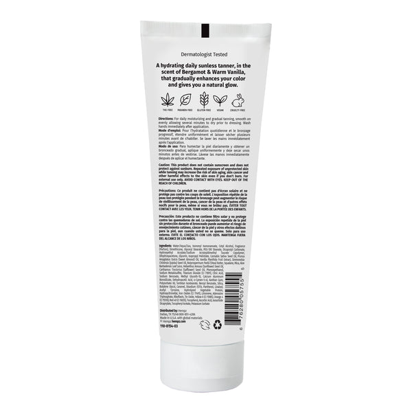 Hempz Glow Getter Daily Body Moisturizing Gradual Self-Tanning Cream Light to Medium, Back