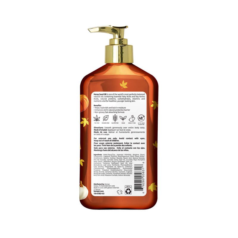 Hempz Spiced Pumpkin Pie Body Lotion for Dry Skin, Back