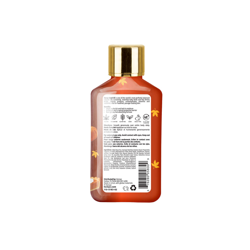 Hempz Travel-Sized Spiced Pumpkin Pie Body Lotion for Dry Skin, Back