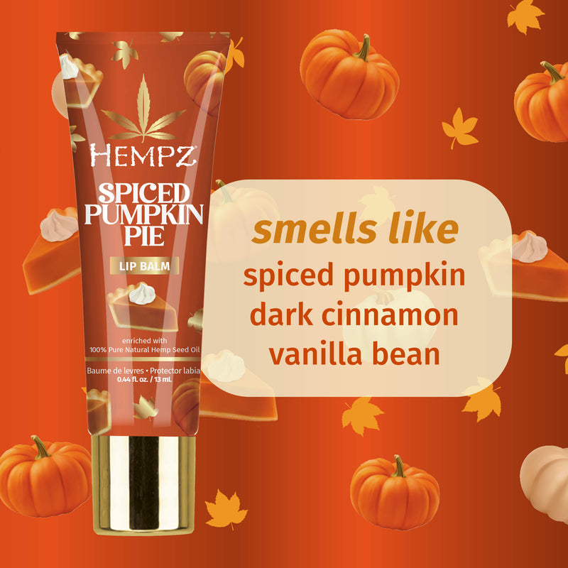 Hempz Pumpkin Pie Lip with notes of spiced pumpkin, dark cinnamon, & vanilla bean