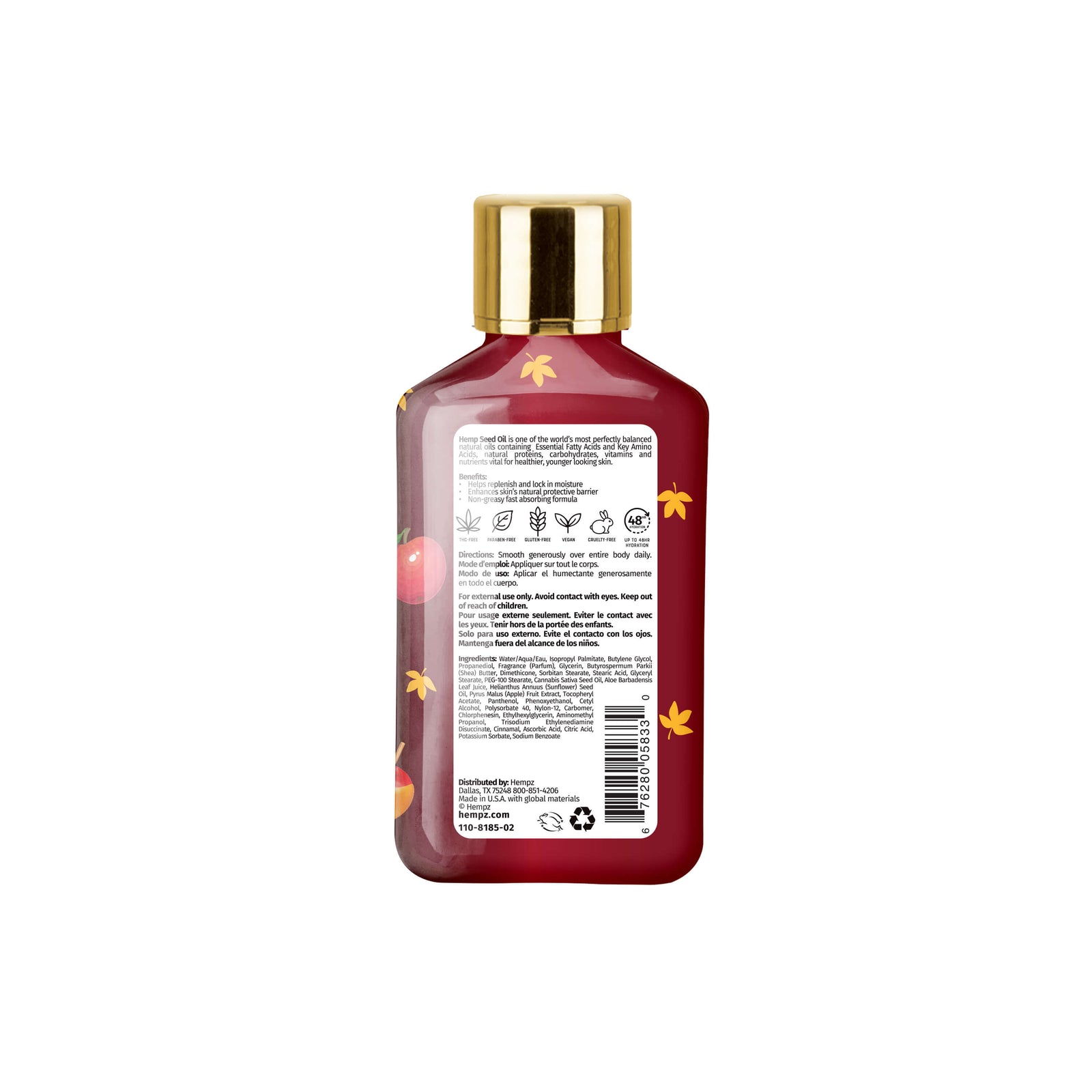 Hempz Travel-Size Caramel Candy Apple Body Moisturizing Lotion for