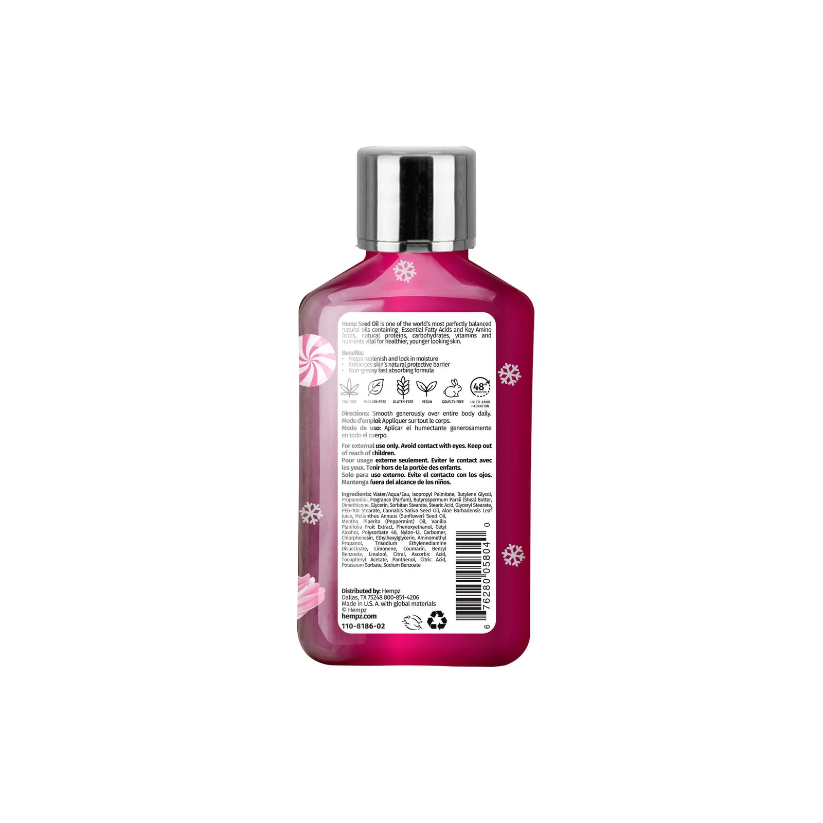 Hempz Pink Peppermint Meringue Body Moisturizing Lotion for Dry Skin