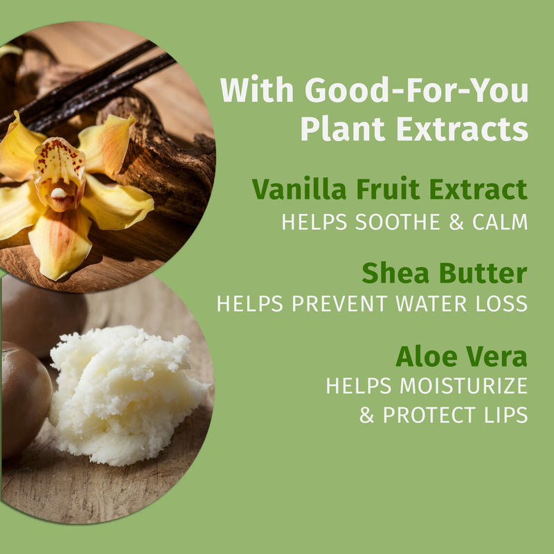 Hempz Vanilla Sugar Cookie Lip Balm with vanilla fruit extract, shea butter, & aloe vera