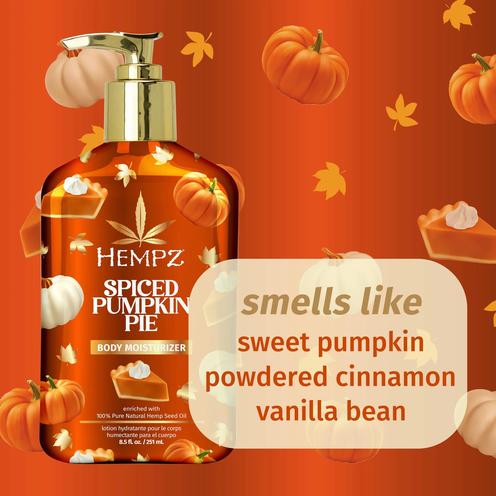 Hempz Spiced Pumpkin Pie Body Moisturizing Lotion for Dry Skin