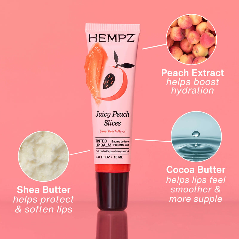 Hempz Juicy Peach Slices Tinted Lip Balm