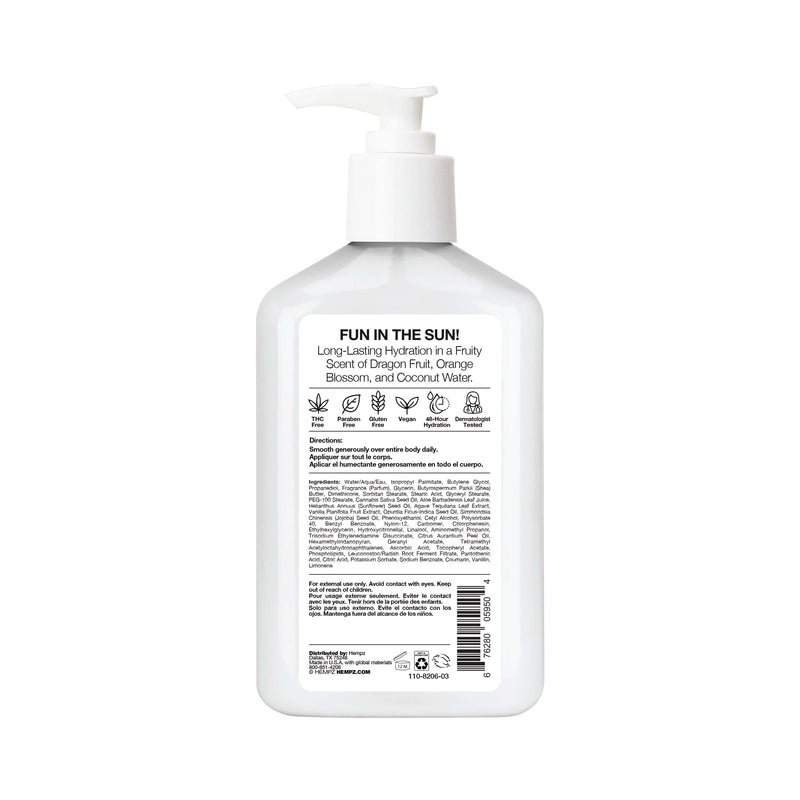 Hempz Palm Breeze Body Moisturizing Lotion, Back