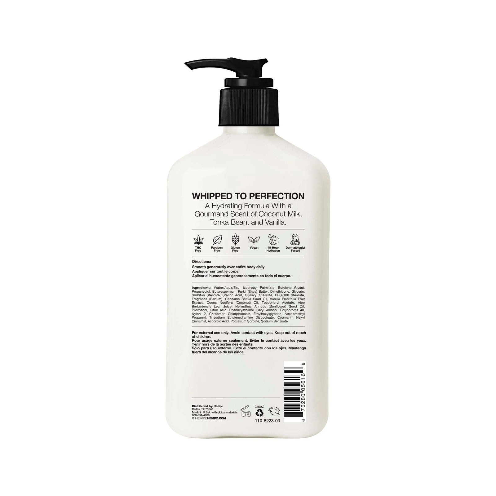 Hempz Whipped Vanilla & Coconut Cream Moisturizing Body Lotion