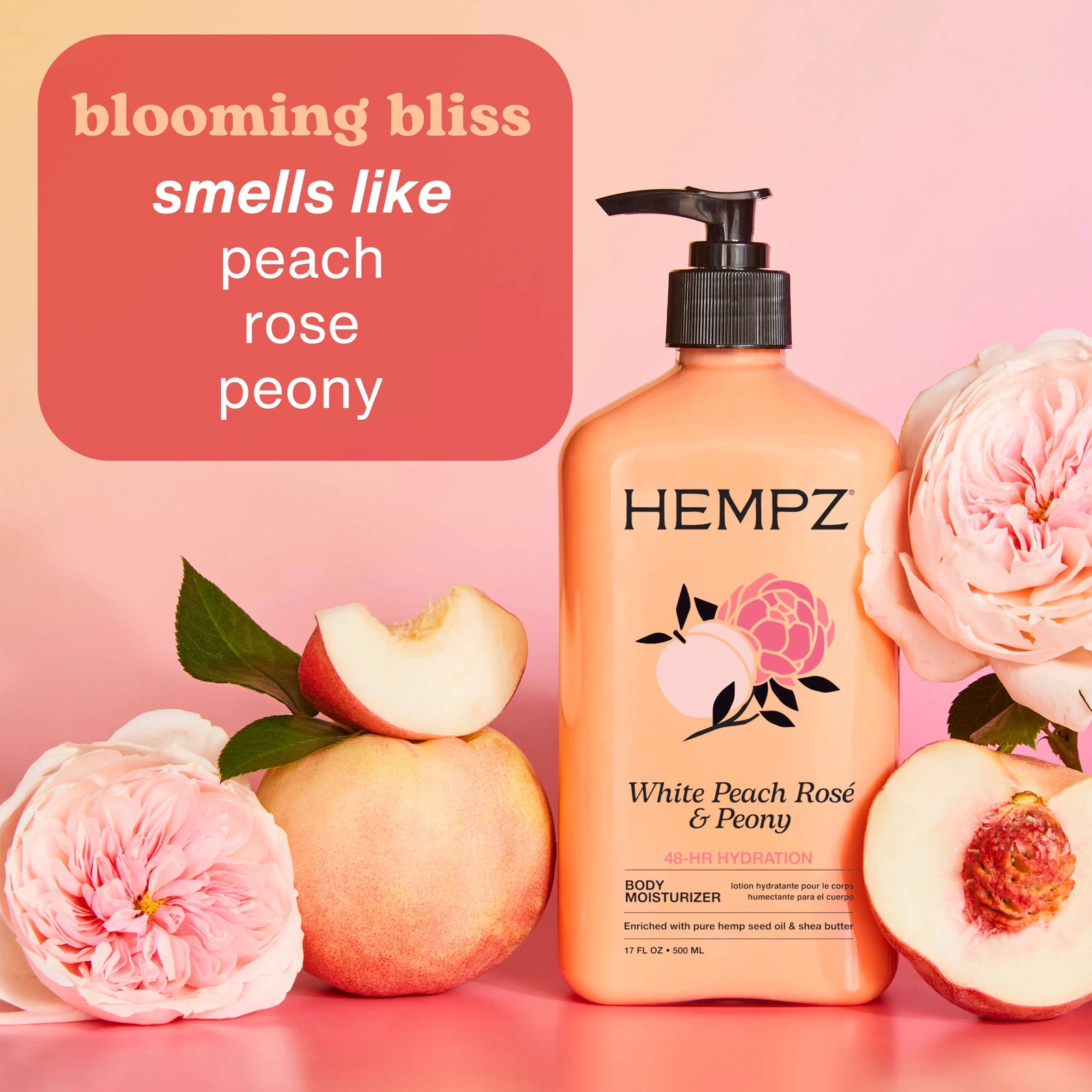 Hempz Travel-Size White Peach Rose & Peony Moisturizing Body Lotion