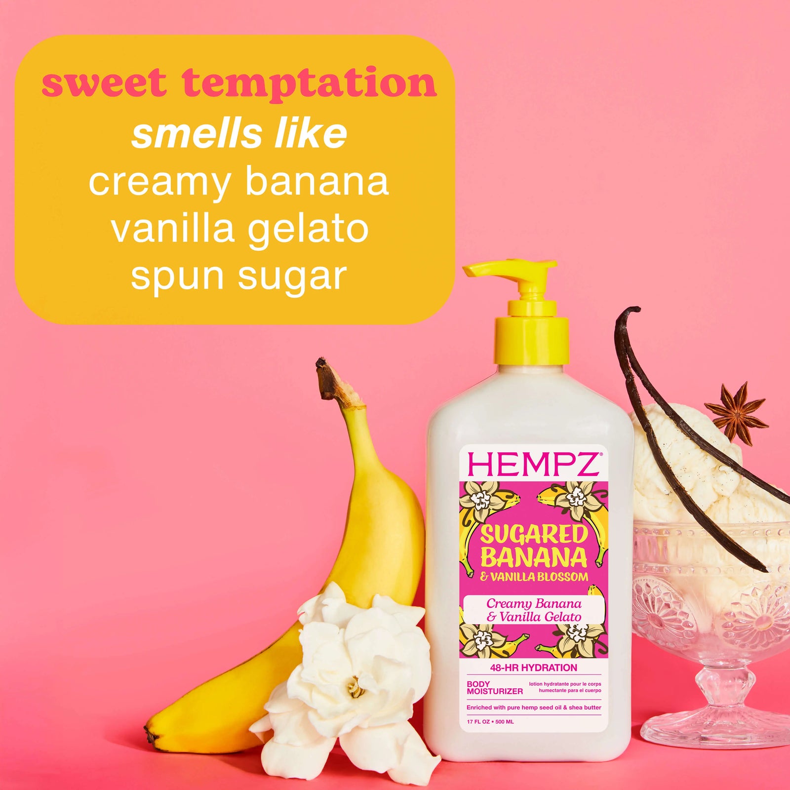 Hempz Sugared Banana & Vanilla Blossom Moisturizing Body Lotion