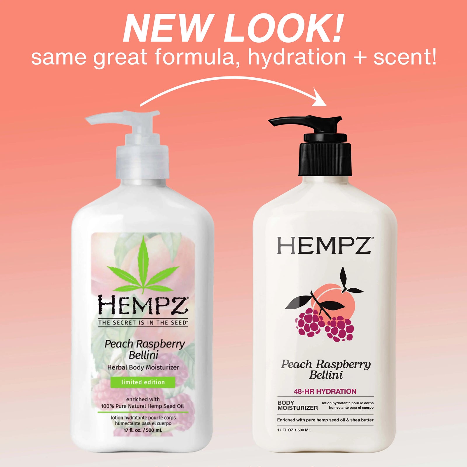 Hempz Peach Raspberry Bellini Moisturizing Body Lotion