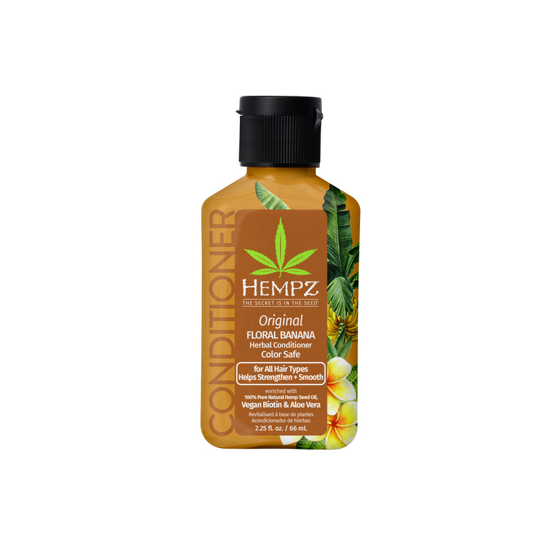 Hempz Travel-Size Original Floral Banana Herbal Conditioner with Vegan Biotin Aloe Vera for All Hair Types