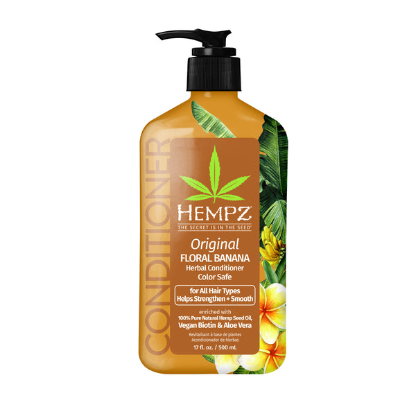 Hempz Original Floral Banana Herbal Conditioner with Vegan Biotin & Aloe Vera for All Hair Types, 17oz