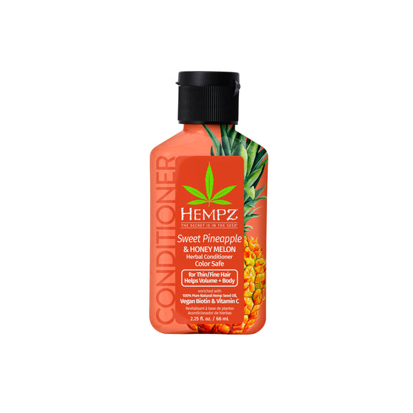 Hempz Travel-Size Sweet Pineapple & Honey Melon Herbal Conditioner with Vegan Biotin & Vitamin C for Thin/Fine Hair