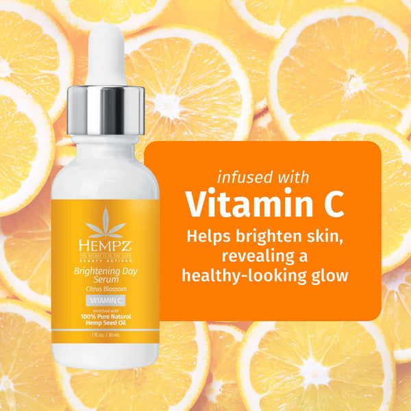 Beauty Actives Citrus Blossom Brightening Day Facial Serum with Vitamin C to brighten skin, revealing a healthy-looking glow