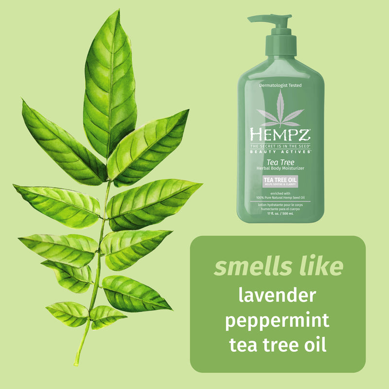 Hempz Beauty Actives Tea Tree Herbal Body Moisturizer fragrance notes