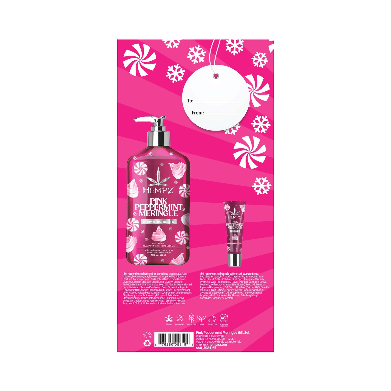 Hempz Pink Peppermint Meringue Body Moisturizing Lotion & Lip