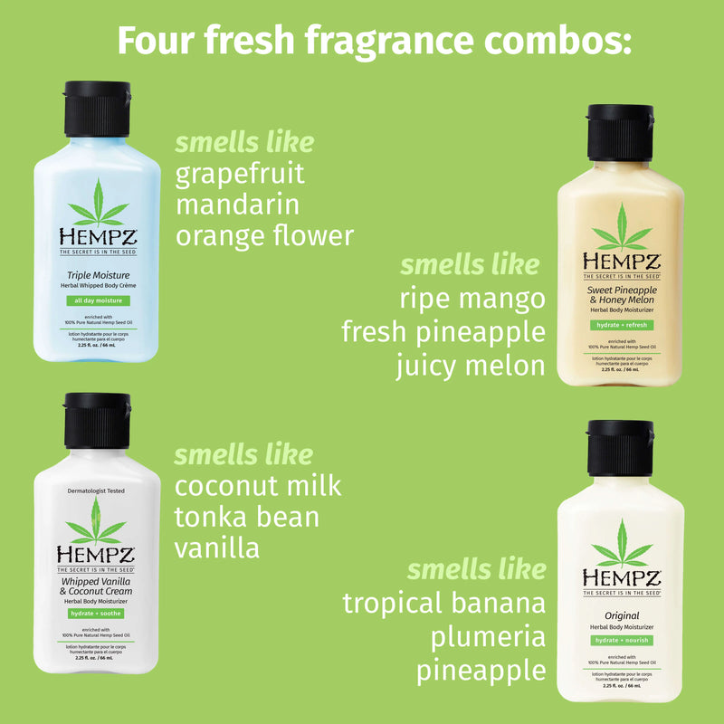 Hempz Sweet Treat Classics Mini Moisturizer Gift Set with four best ...