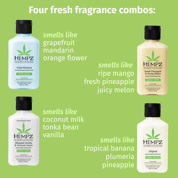 Hempz Sweet Treat Classics Mini Moisturizer Gift Set with four best ...