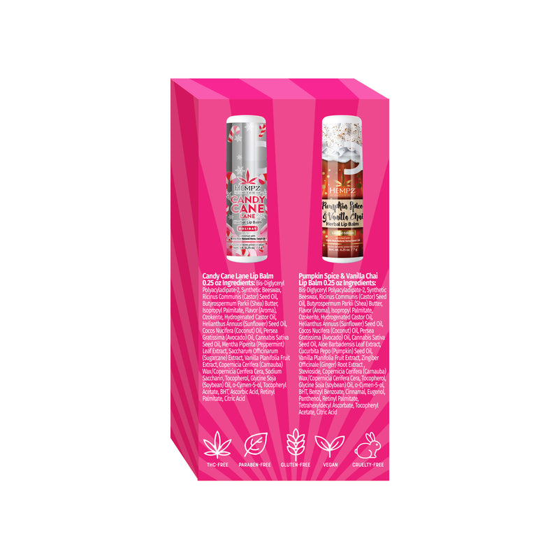 Pumpkin Spice & Vanilla Chai and Candy Cane Lane Lip Balm Set