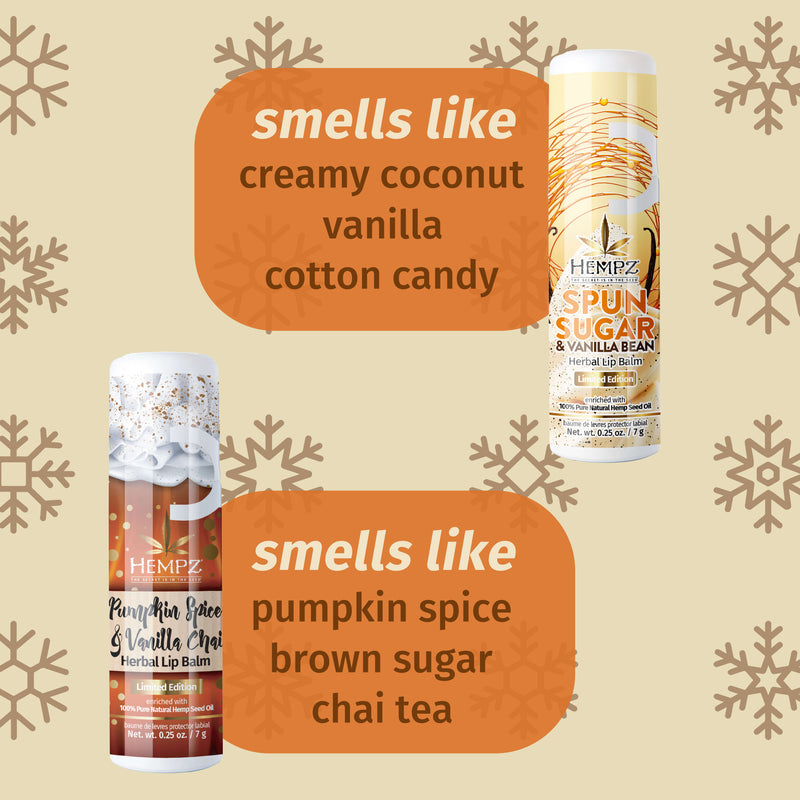 Spun Sugar & Vanilla Bean and Pumpkin Spice & Vanilla Chai Lip Balm Gift Set