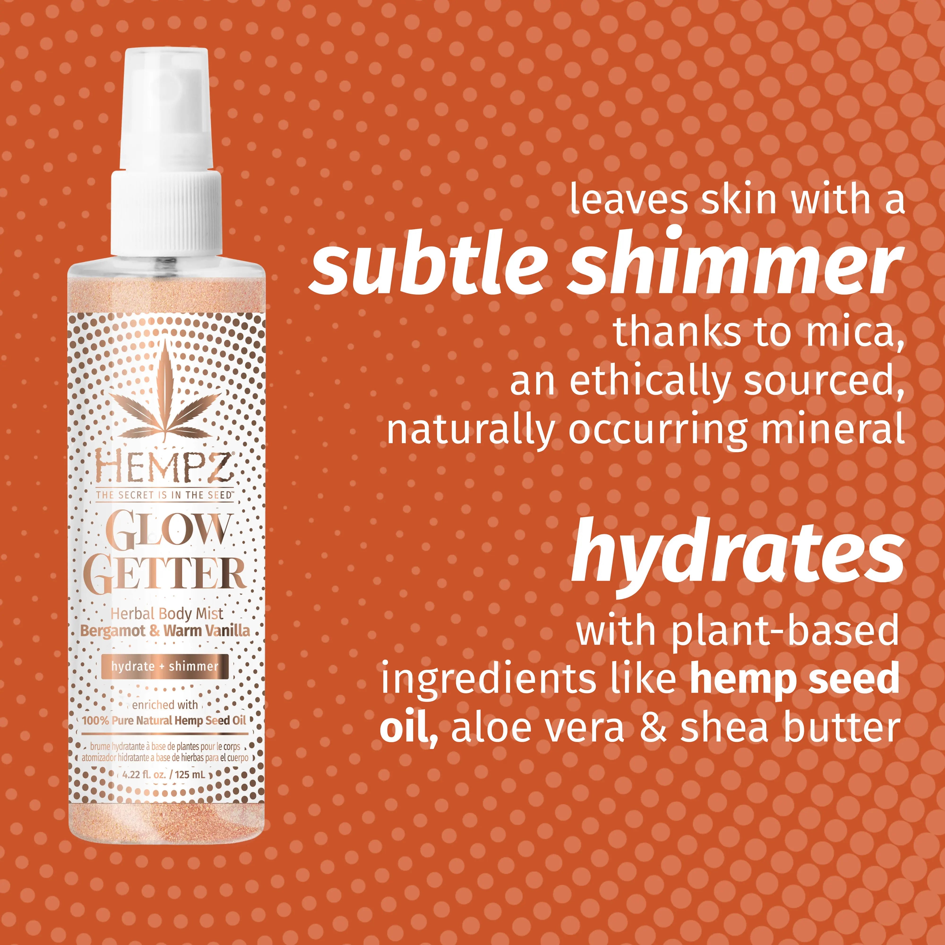 Hempz Glow Getter Herbal Body Shimmer Mist 1371