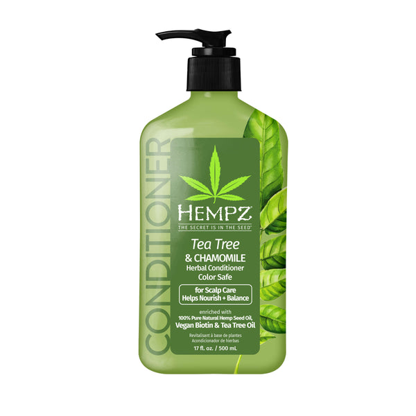 Hempz 17-Ounce Tea Tree & Chamomile Herbal Conditioner with Vegan Biotin & Tea Tree Oil for Scalp Care,