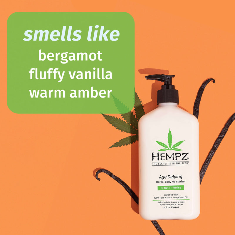 Hempz Age Defy lotion with a vanilla and bergamot scent scent