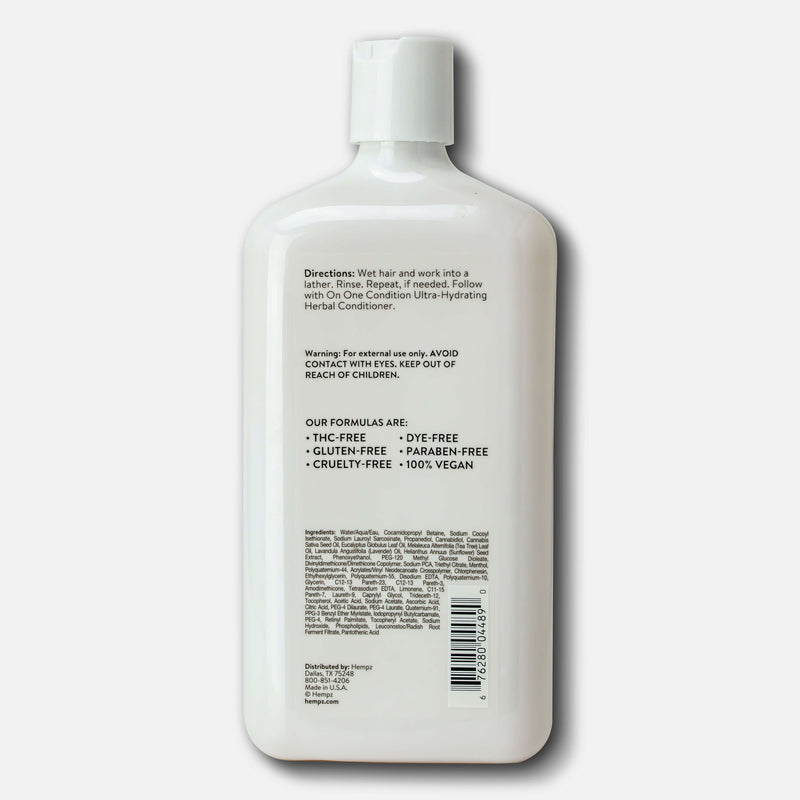 Hempz CBD Moisture Hit Ultra-Hydrating Herbal Shampoo, 24.5oz, Back