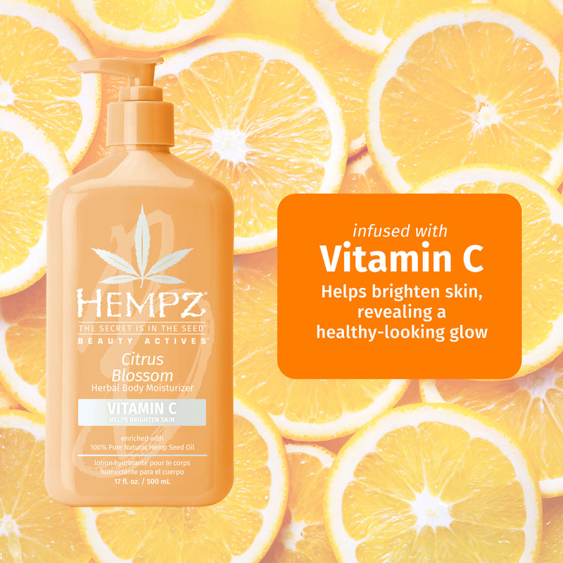 Hempz Citrus Blossom lotion with brightening vitamin C