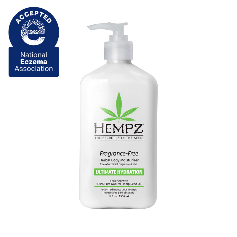 Hempz Fragrance Free Herbal Body Moisturizer, approved by the National Eczema Association